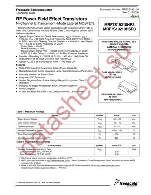 MRF7S19210HR5 datasheet  